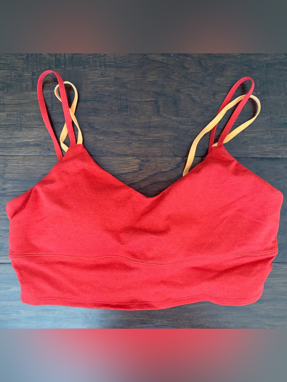 P'tula Red Sports Bra with Yellow Straps